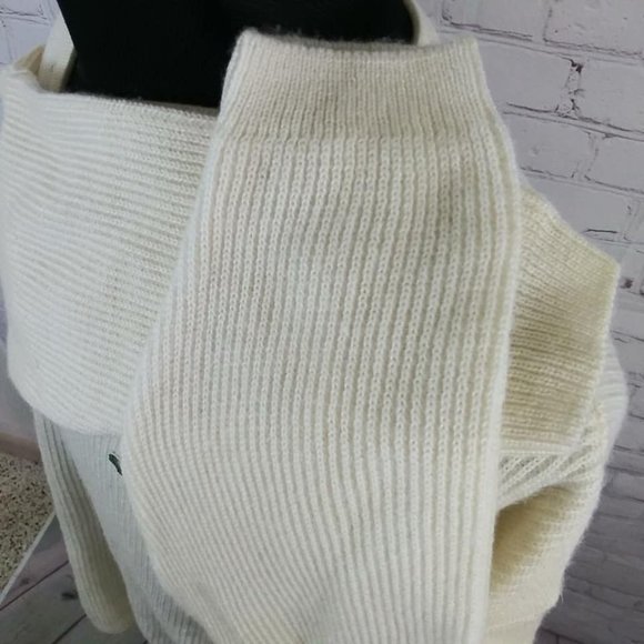 Lacoste Sweater Sz XL Cream Vtg V-Neck Wool Blend - Picture 4 of 7